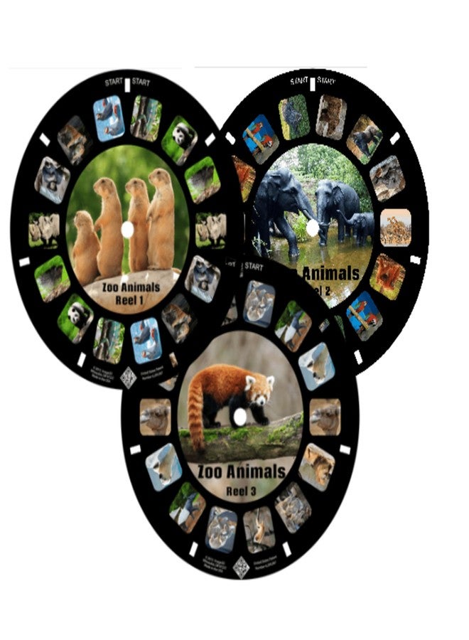MayKo Zoo Animal Reels for Viewfinder Compatible with Viewmaster and Image3D Viewers. Set of 3 (Reels Only) - Image 1